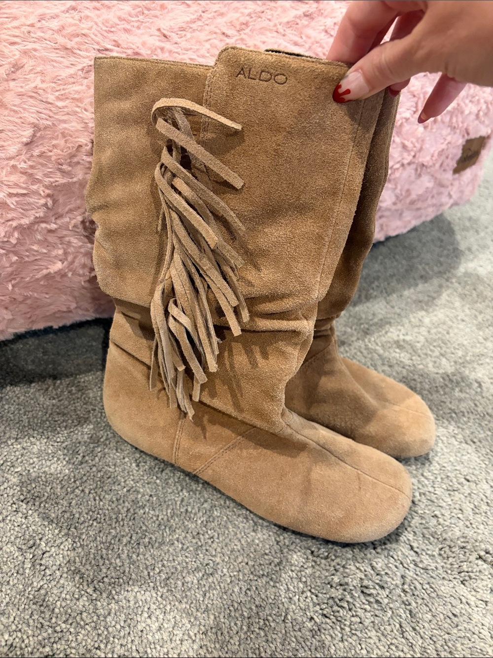 Aldo suede fringe boots